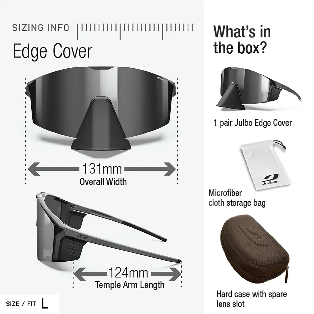Julbo Edge Cover Black/Black With REACTIV 0-4 High Contrast Lens